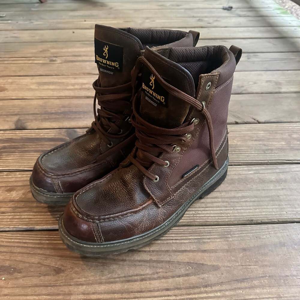 Browning Waterproof Leather Moc Toe Work Boots - 13W